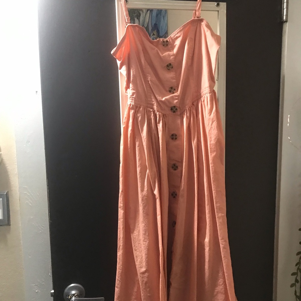 Free People Peach Midi Dress